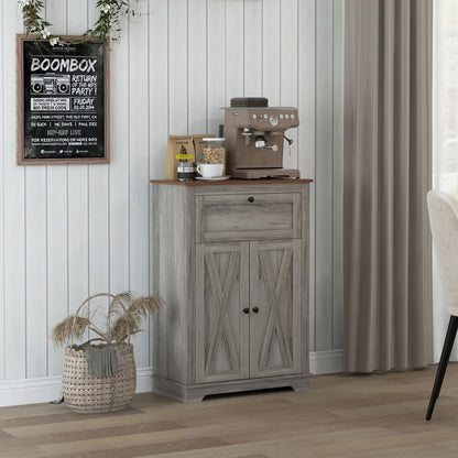 Farmhouse Storage Cabinet With Doors, Drawer, Grey Wash Storage Cabinets at Gallery Canada