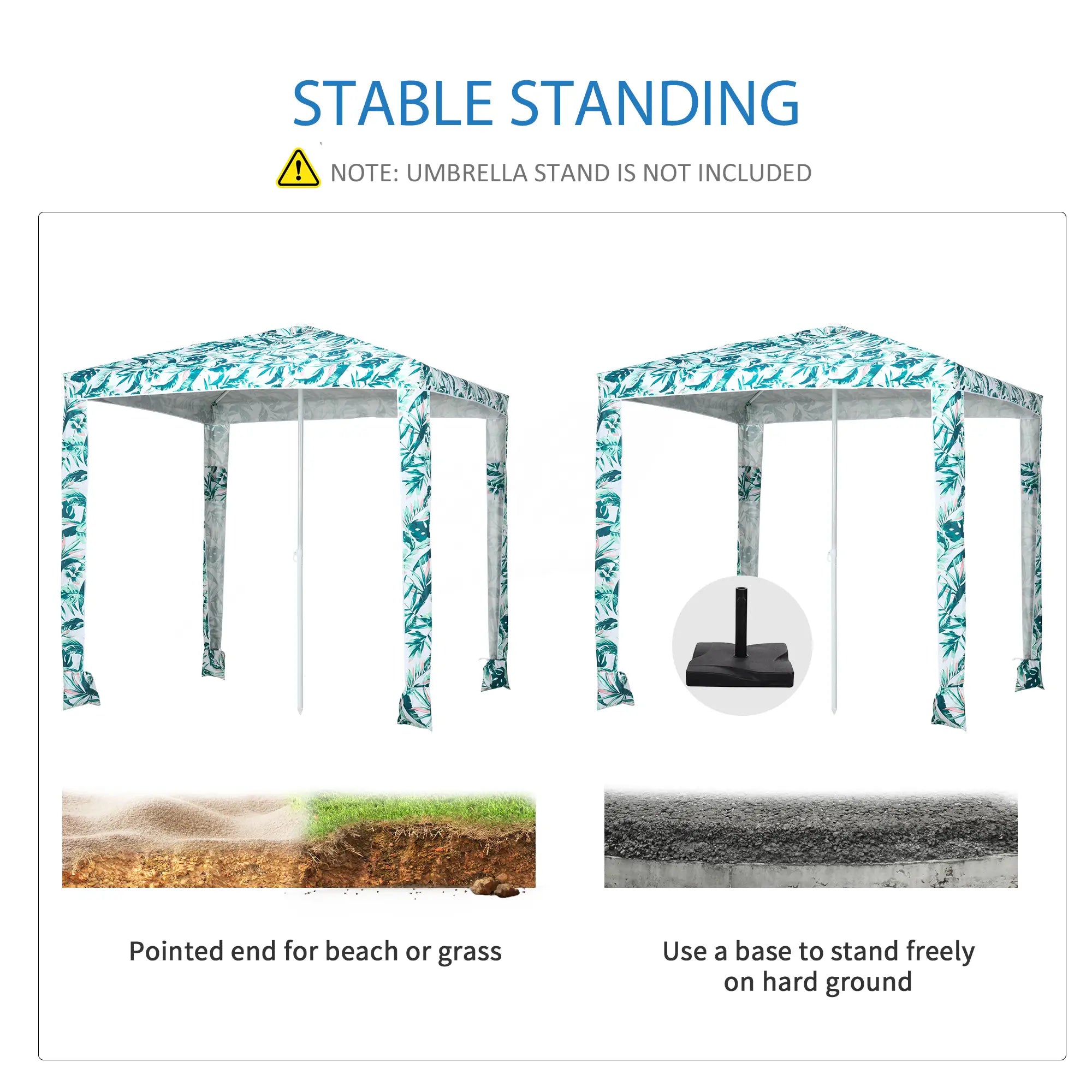 6.5' Beach Umbrella, UV50+ Sun Shade with Sandbags, Green Beach Umbrellas at Gallery Canada