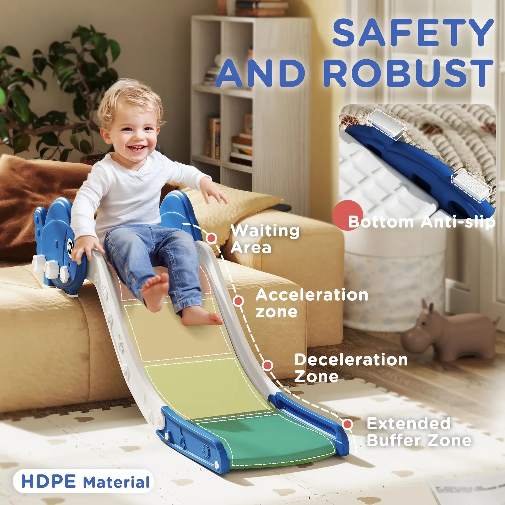 Toddler Couch Slide, Easy Assemble, Storage, 18-48 Months, Blue Gym Sets & Swings at Gallery Canada
