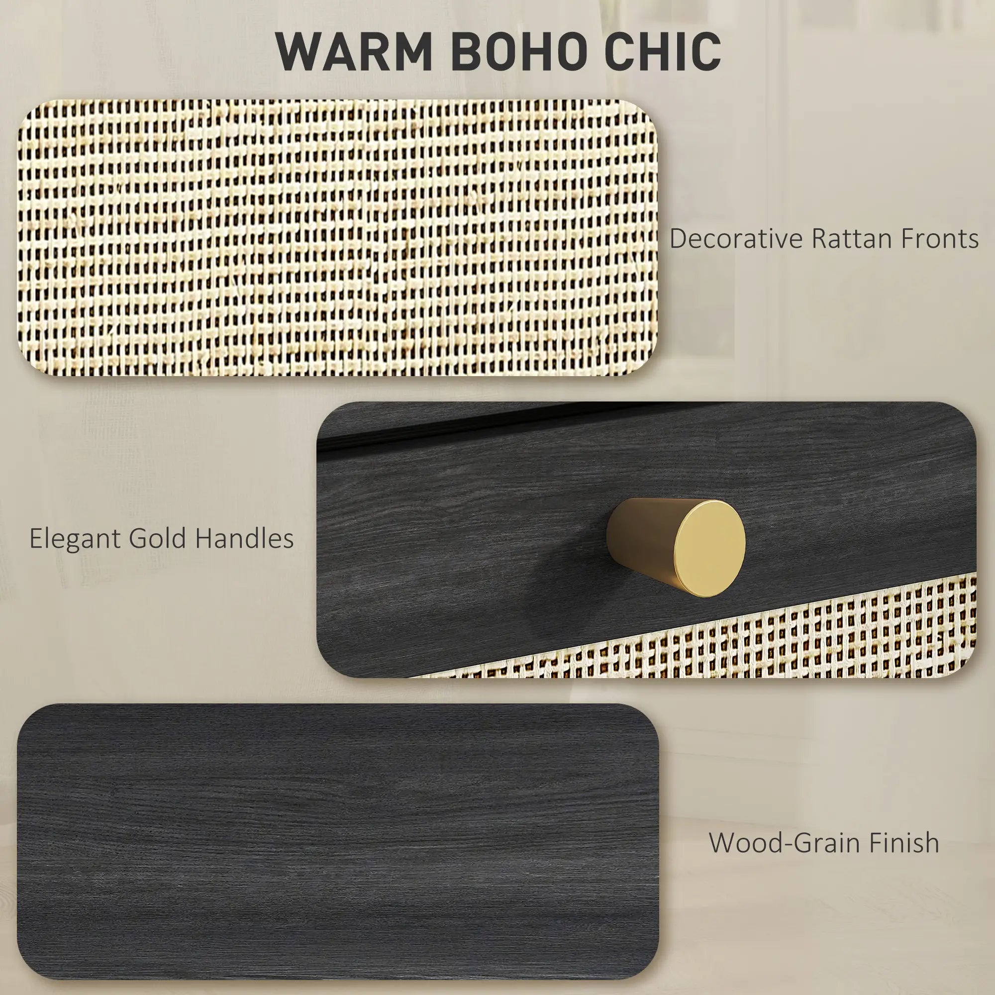 2 Drawer Filing Cabinet with Lock, Boho Style, A4 Letter Size, Black Office Cabinets & Cupboards at Gallery Canada