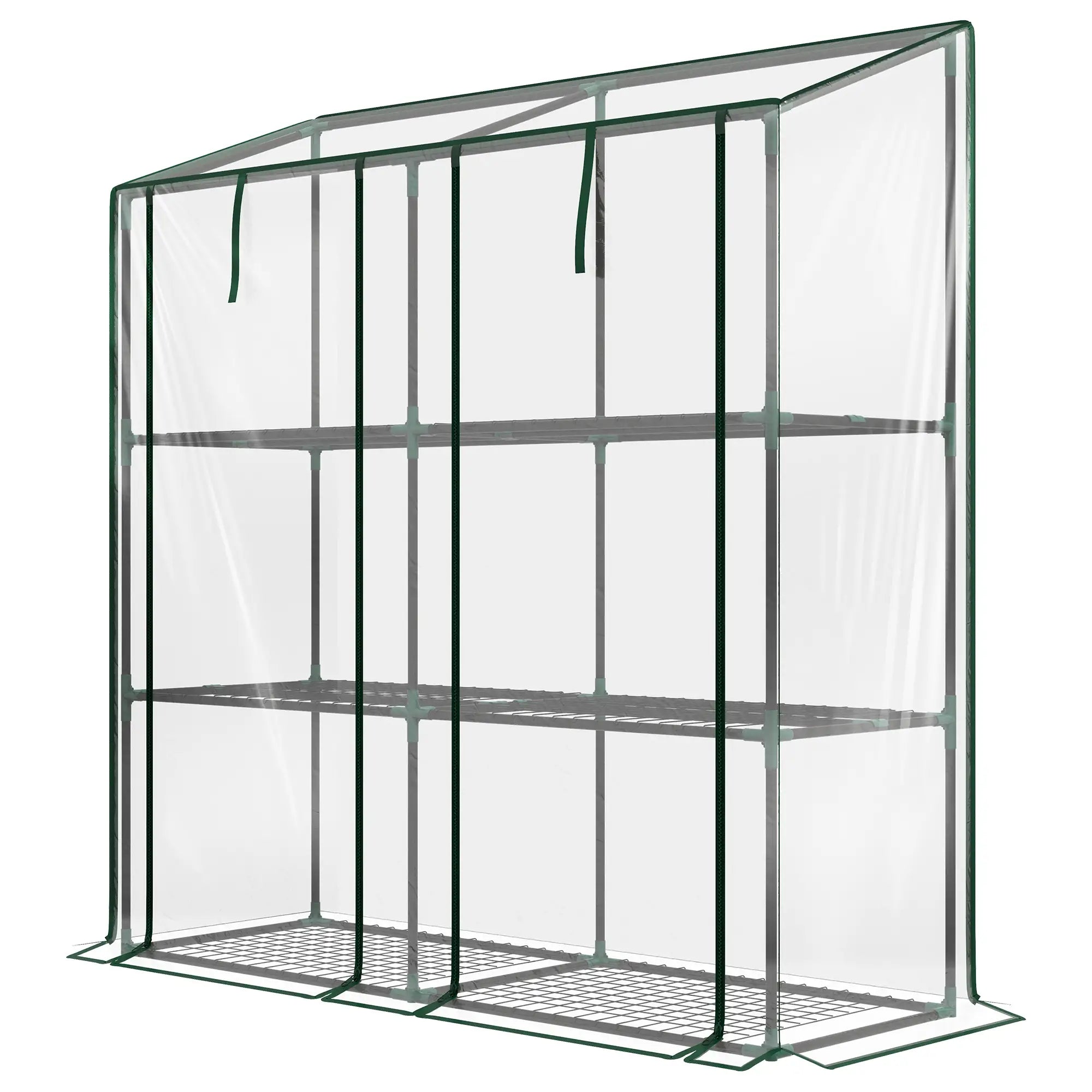 Portable Mini Greenhouse, 3 Tier Shelves, Reinforced Cover, 56.3