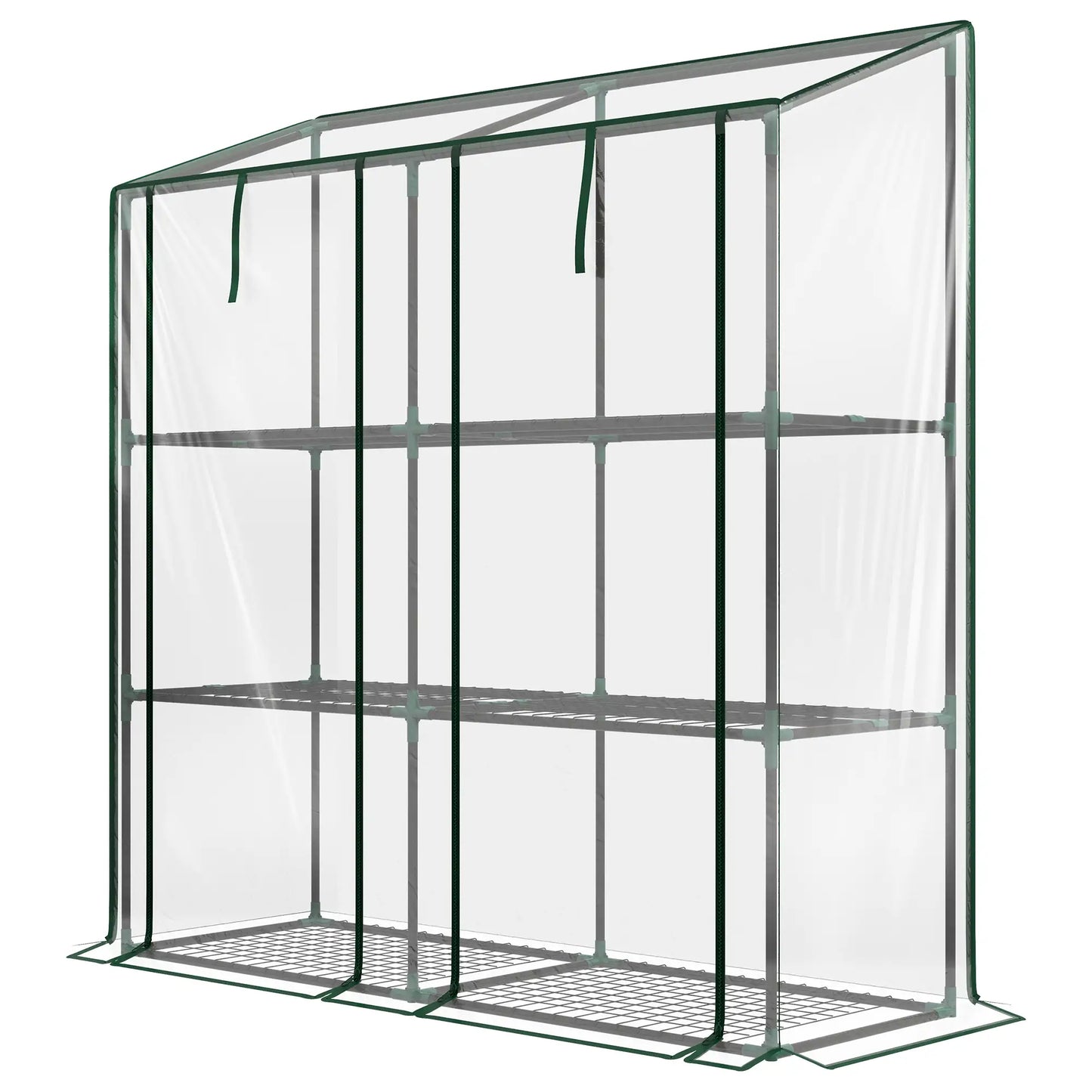 Portable Mini Greenhouse, 3 Tier Shelves, Reinforced Cover, 56.3" x 18.1" x 59.4" Greenhouses Clear at Gallery Canada
