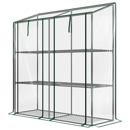 Portable Mini Greenhouse, 3 Tier Shelves, Reinforced Cover, 56.3" x 18.1" x 59.4" Greenhouses Clear at Gallery Canada