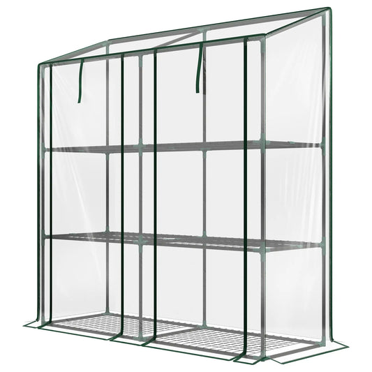 Portable Mini Greenhouse, 3 Tier Shelves, Reinforced Cover, 56.3" x 18.1" x 59.4" Greenhouses Clear at Gallery Canada