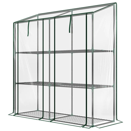 Portable Mini Greenhouse, 3 Tier Shelves, Reinforced Cover, 56.3