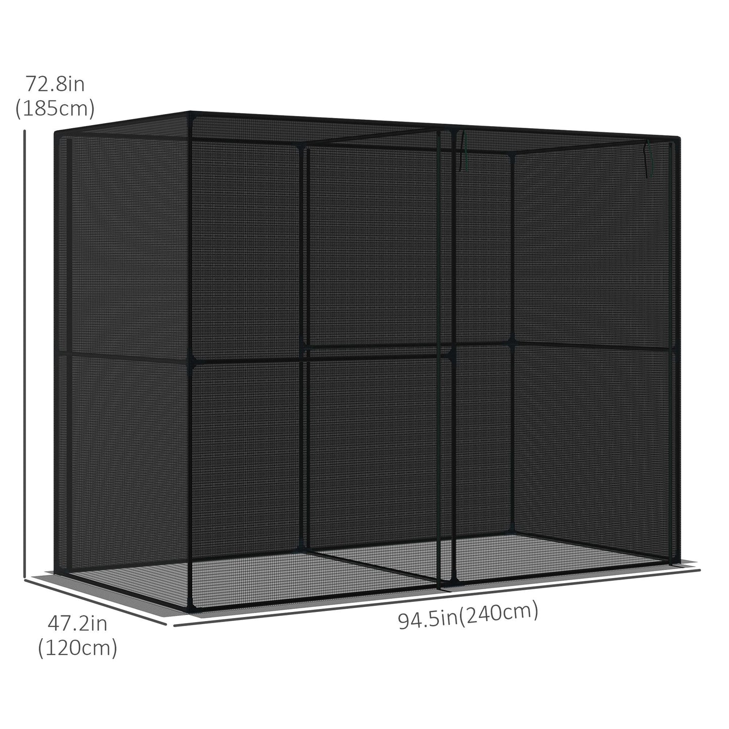 94.5''x47.25''x 72.75'' Heavy Duty Outdoor Greenhouse W/ Frame Garden Planting Warm House With Roll-Up Zipper Doors for Seedlings, Herbs, or Flowers , Black - Gallery Canada
