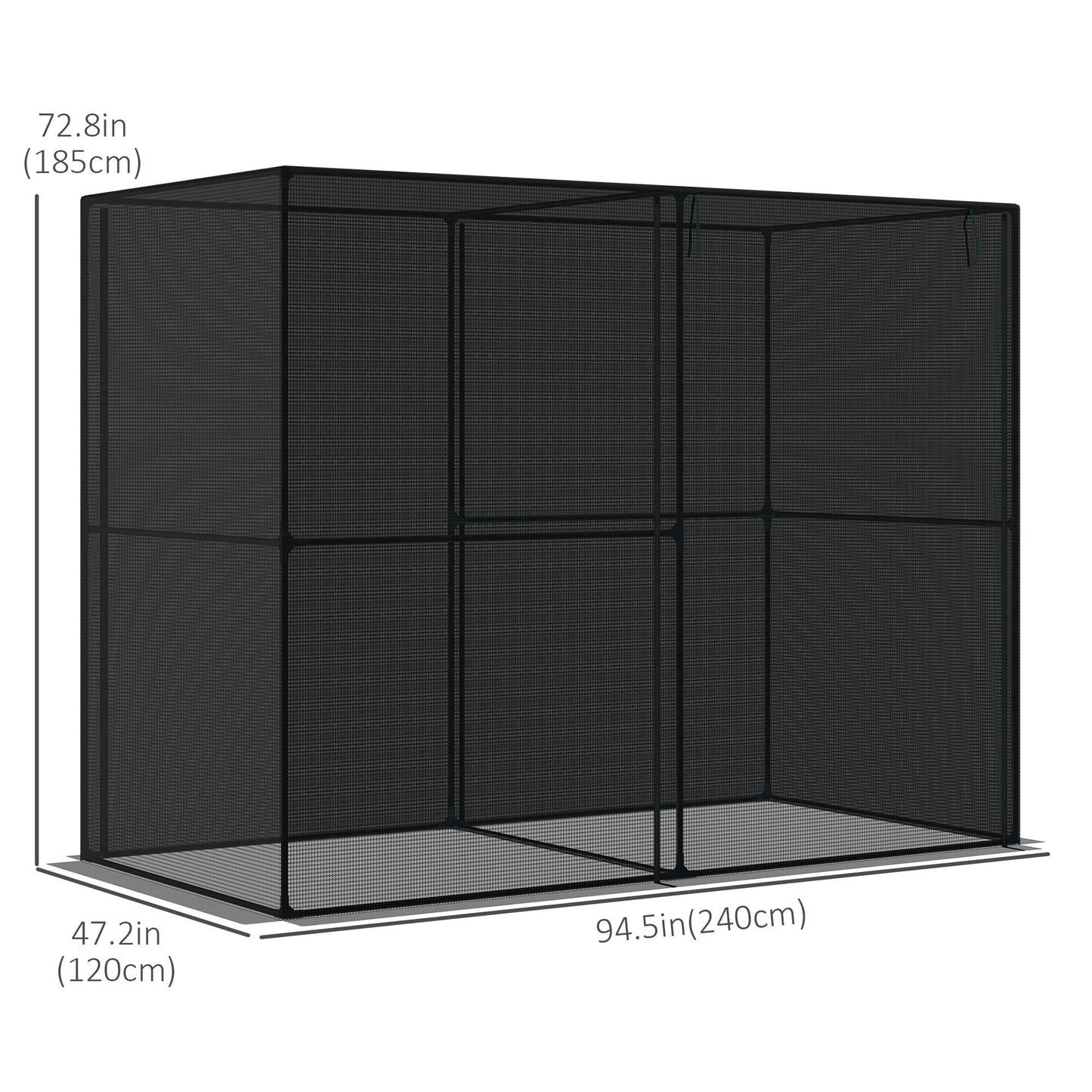 94.5''x47.25''x72.75'' Heavy Duty Greenhouse, Roll-Up Zipper Doors, Black Walk In Greenhouses at Gallery Canada