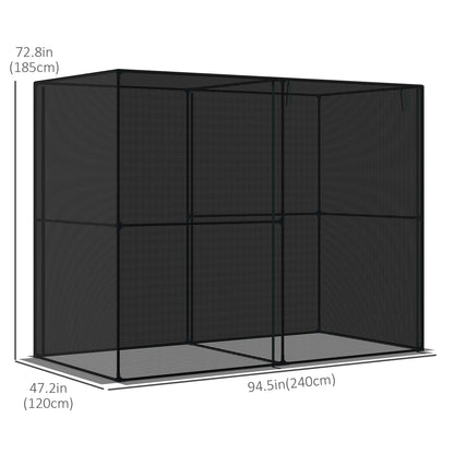 94.5''x47.25''x72.75'' Heavy Duty Greenhouse, Roll-Up Zipper Doors, Black Walk In Greenhouses at Gallery Canada