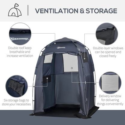 60" x 60" x 82" Shower Tent, Extra Wide Changing Room, Dark Blue Camping Tents at Gallery Canada