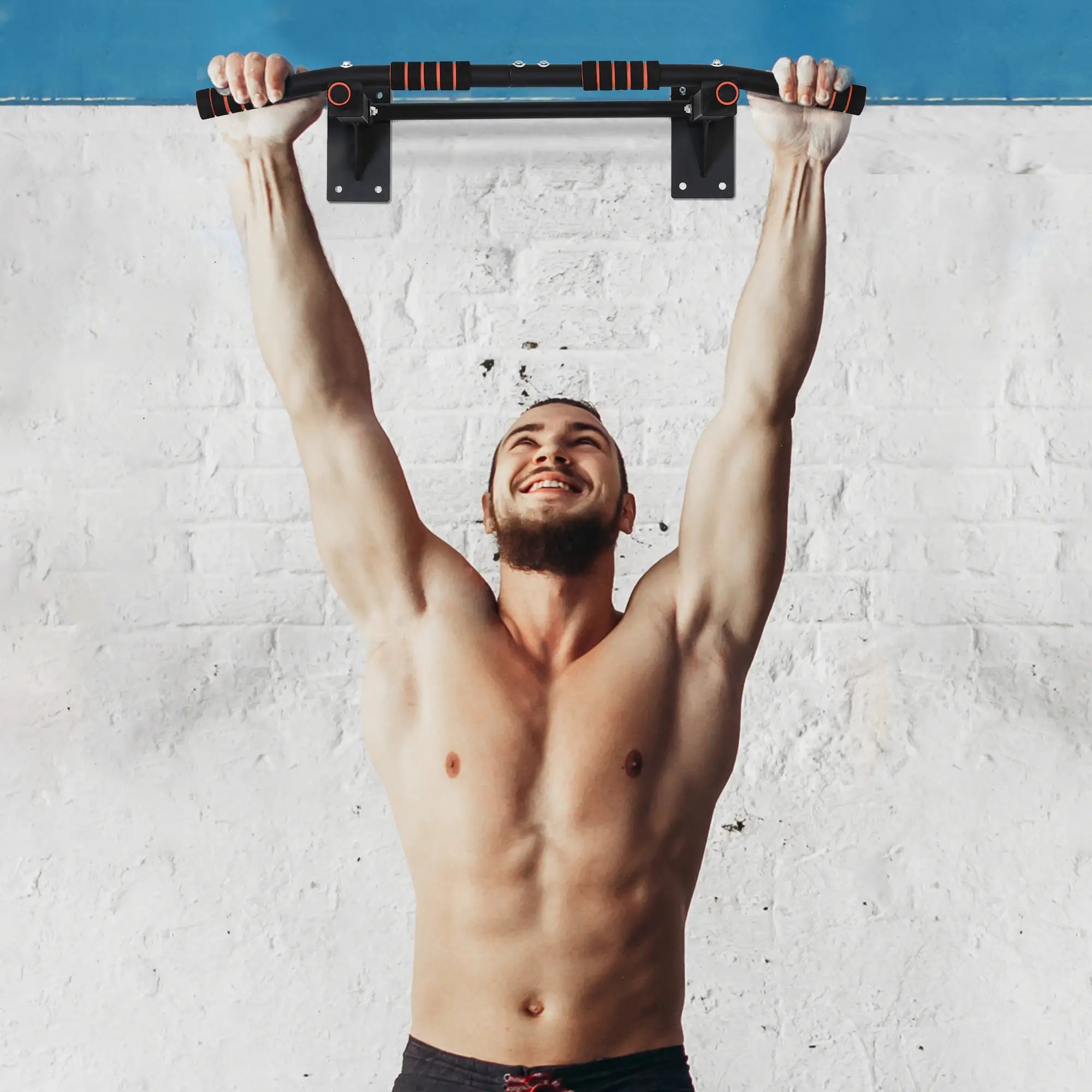 Wall Mount Pull Up Bar, Upper Body Strength Training, Non-Slip Foam, Black Pull Up Bars at Gallery Canada