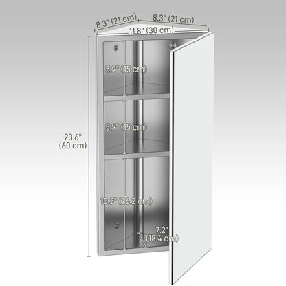 Wall Mounted Bathroom Corner Mirror Cabinet, Single Door, Stainless Steel Mirror Medicine Cabinets at Gallery Canada