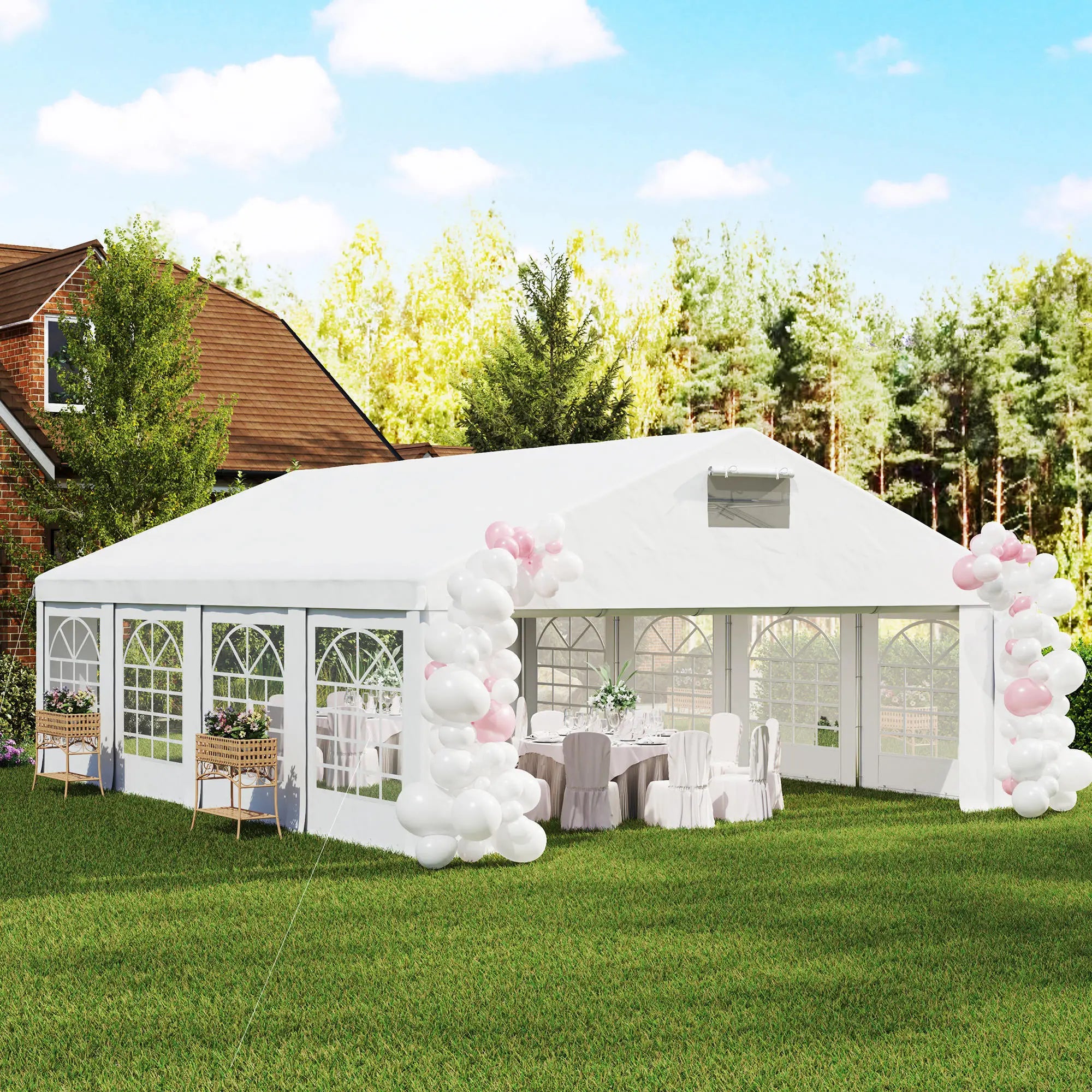 19.6' x 26' Heavy Duty Party Tent, Outdoor Canopy with Removable Sidewalls Canopy Tents at Gallery Canada