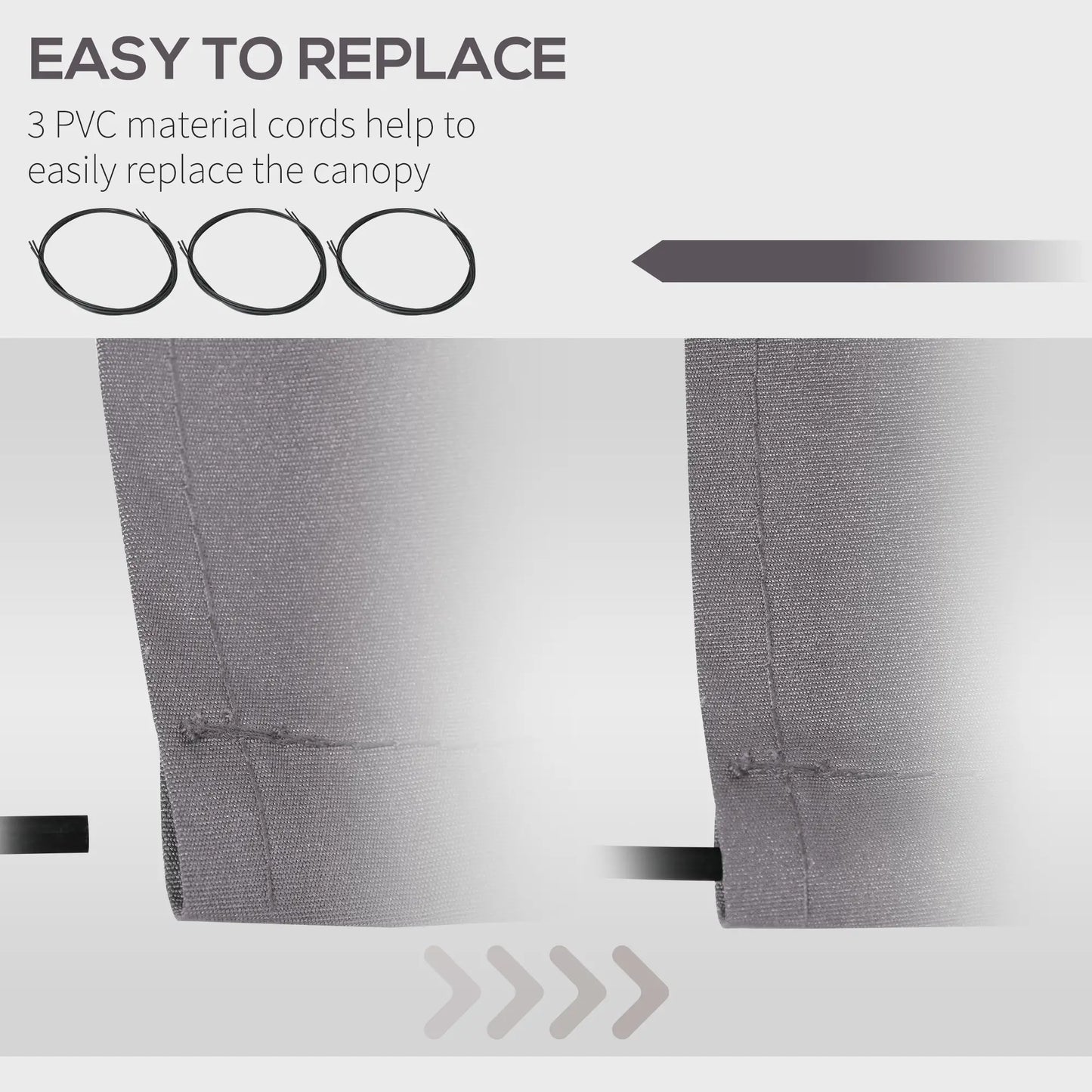 11' x 10' Outdoor Sunshade Canopy, UV Protection, Light Grey Awning Fabric Replacement at Gallery Canada