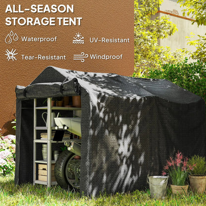 Outdoor Storage Shed, UV Resistant Bike Tent, Portable for Motorcycle, Black Portable Shed at Gallery Canada