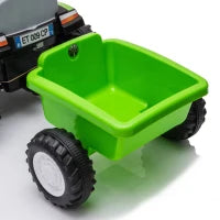 Tracteur pour enfants, véhicule électrique 6V avec remorque détachable, vert