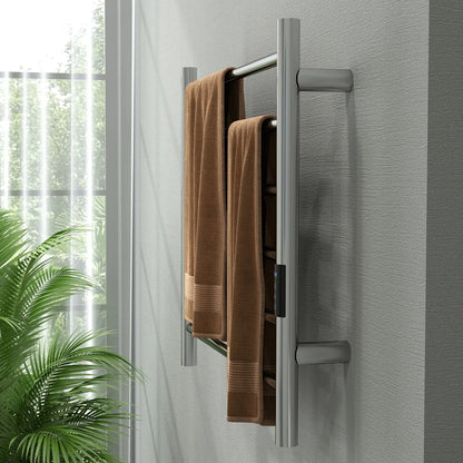 Stainless Steel Smart WiFi Towel Warmer, Wall Mounted, 6 Bars, Adjustable Temperature, Silver Bath Accessories at Gallery Canada