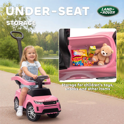 Land Rover Discovery 2-in-1 Ride On Push Car with Storage, Pink