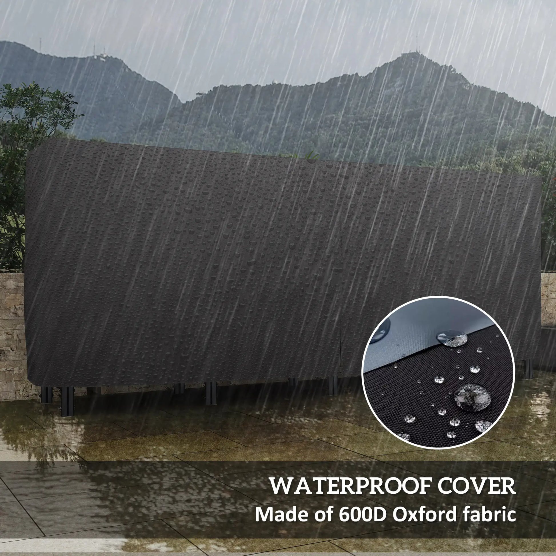 8ft Outdoor Firewood Rack With Cover, Adjustable Wood Storage, Black Firewood Racks at Gallery Canada