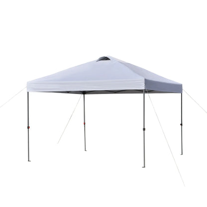 10' x 10' Pop Up Canopy Tent, Airy Top Vents, Wheeled Carry Bag, White Pop Up Canopies White at Gallery Canada