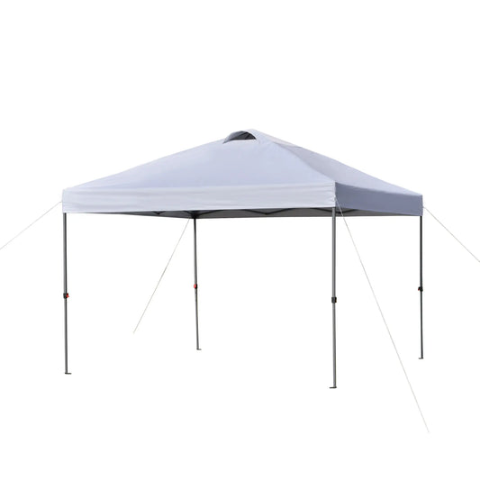 10' x 10' Pop Up Canopy Tent, Airy Top Vents, Wheeled Carry Bag, White Pop Up Canopies White at Gallery Canada