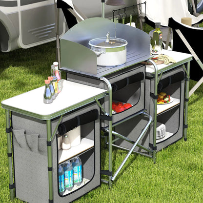Portable Aluminum Camping Table, Fabric Cupboards, Windshield, Grey Picnic Tables & Camping Chairs at Gallery Canada