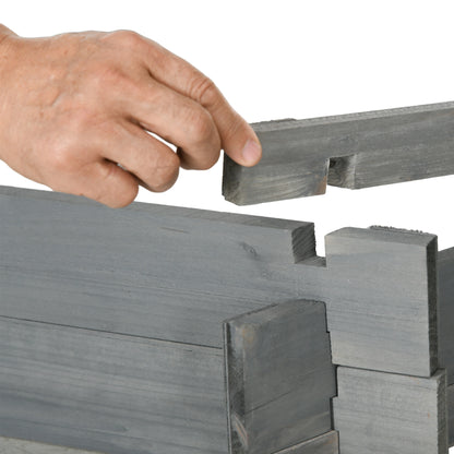 39" x 36" Hexagon Planter Box, Raised Garden Bed, Grey Wooden Planter Boxes at Gallery Canada