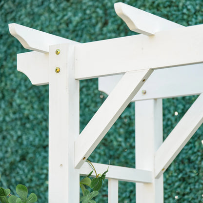 85" Wooden Garden Arbour, Outdoor Arch Trellis for Vines, White Garden Arches at Gallery Canada