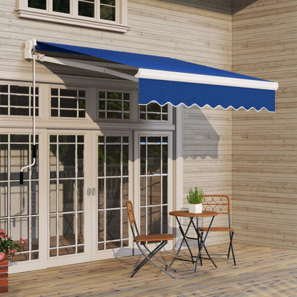 8'x7' Manual Retractable Patio Awning, Sun Shade Canopy, Blue Door Awnings at Gallery Canada
