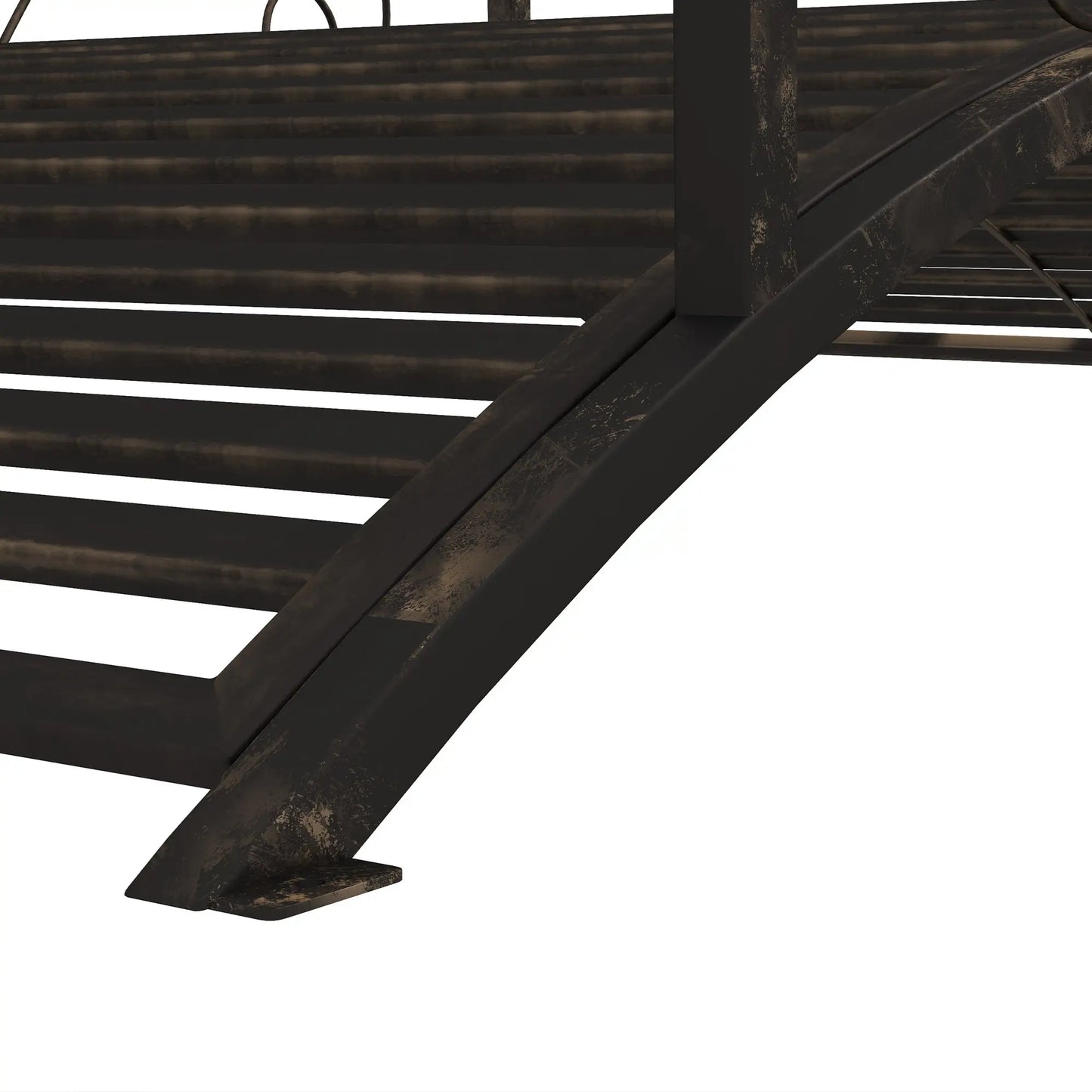 4FT Metal Garden Bridge, Decorative Arc, Guardrails, Black Bronze Garden Bridges at Gallery Canada