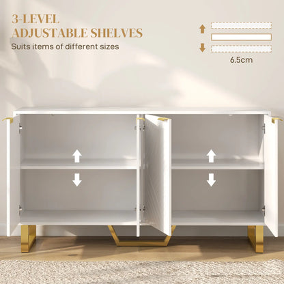 Sideboard Buffet Cabinet, Adjustable Shelves, Living Room TV Cabinet, 65 Inch, White Storage Cabinets at Gallery Canada
