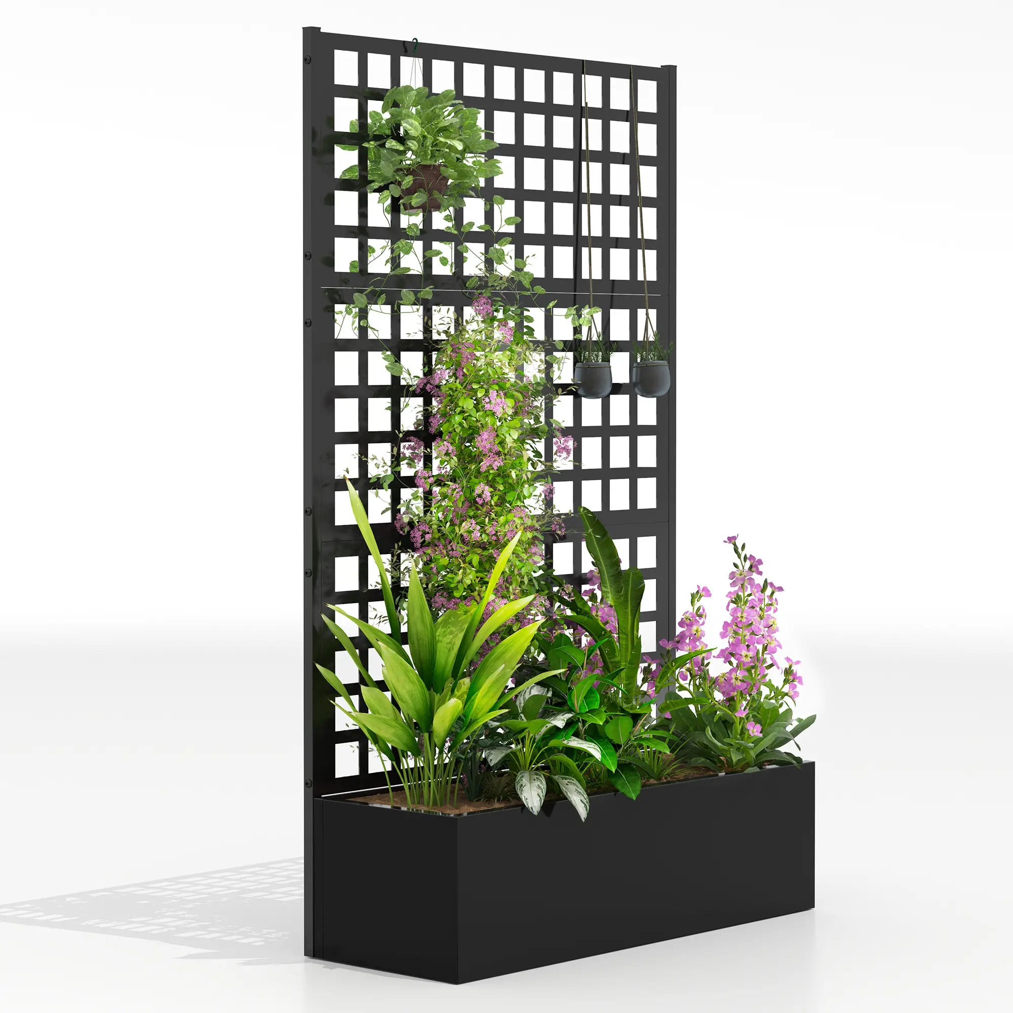 Galvanized Raised Garden Bed with Trellis, 43
