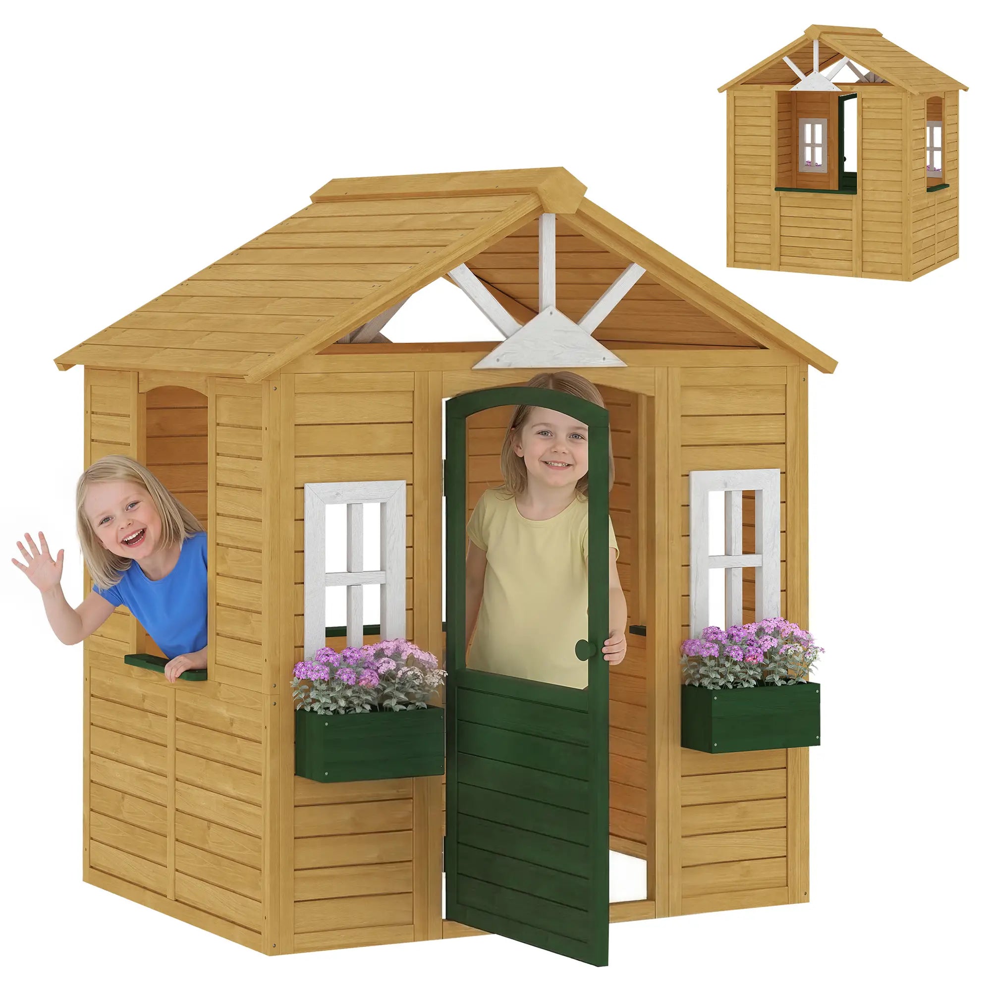 Wooden Kids Playhouse, Outdoor Garden, Indoor Playroom, Ages 3-8 Play Houses at Gallery Canada