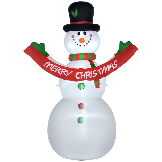 Inflatable Snowman Yard Decoration, LED Lights, Outdoor Christmas Christmas Inflatables White at Gallery Canada