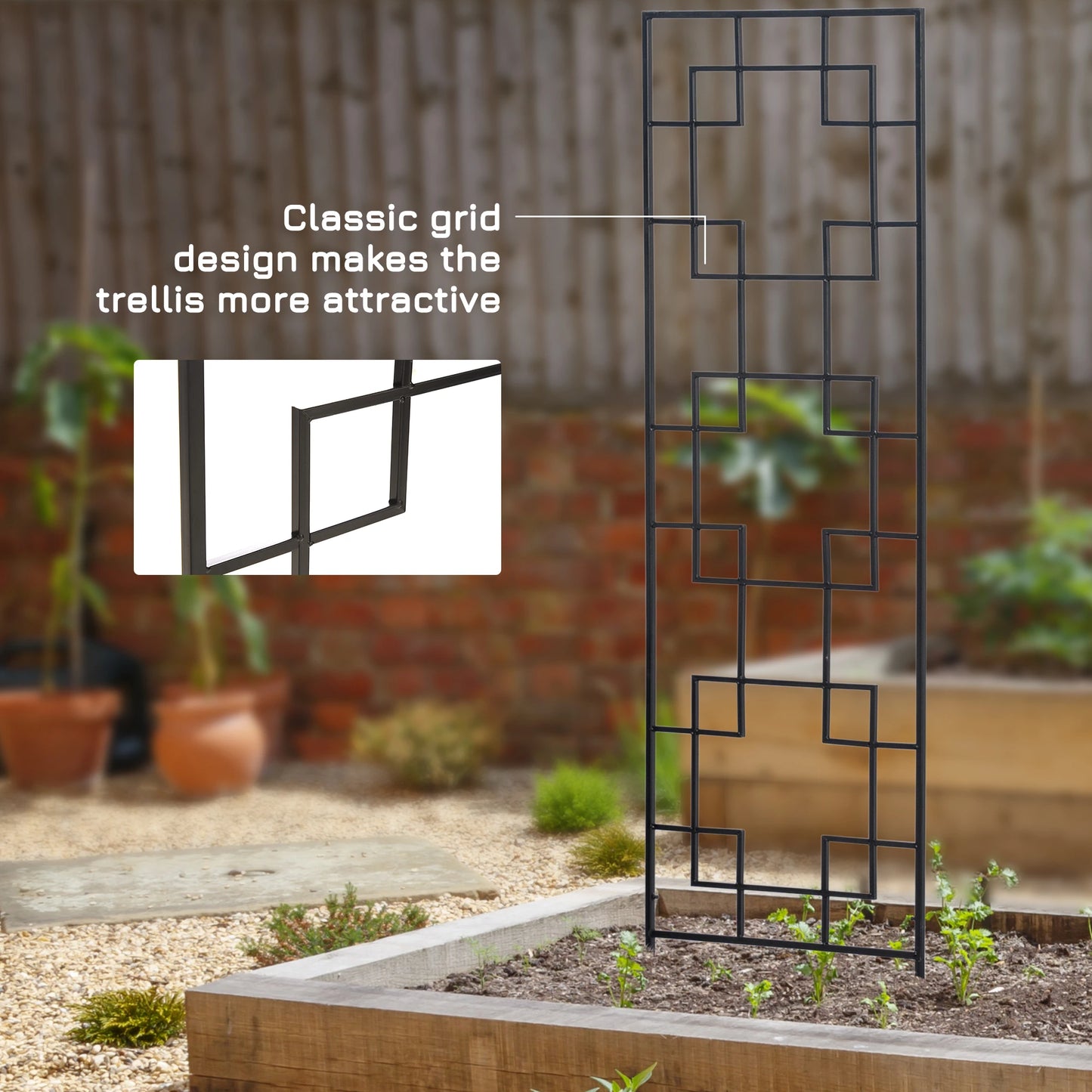 2 Pack Garden Trellis, Metal Grid Panels for Climbing Plants, 72" Tall Plant Stands at Gallery Canada