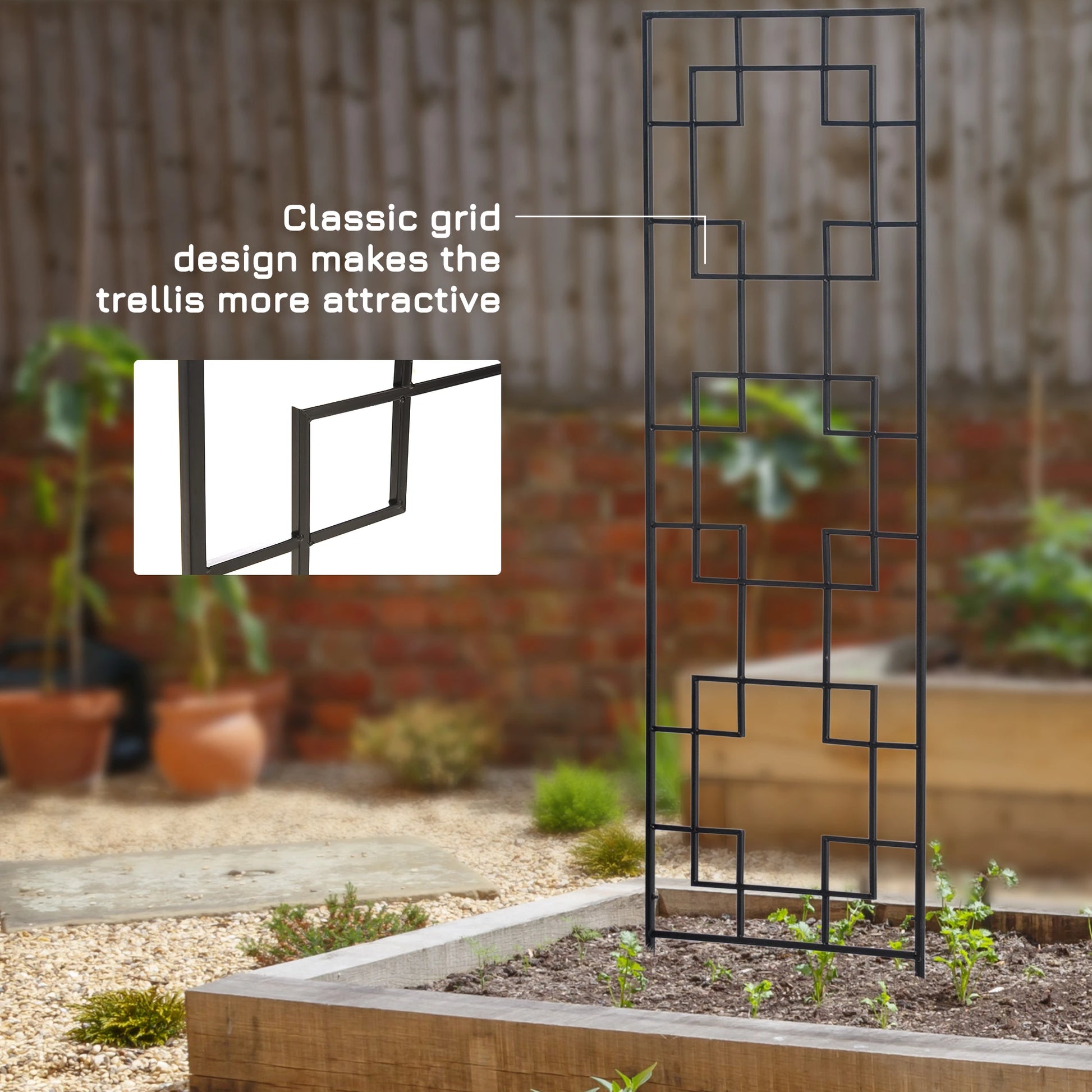 2 Pack Garden Trellis, Metal Grid Panels for Climbing Plants, 72" Tall Plant Stands at Gallery Canada