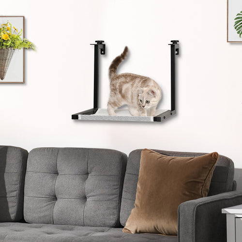 Wall-Mounted Cat Shelf, Kitten Perch, Kitty Furniture with Breathable Mesh Mat for Relaxing, Sleeping, Black