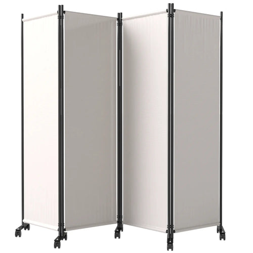 Folding Room Divider with Wheels, Privacy Screen, 5.6ft Tall