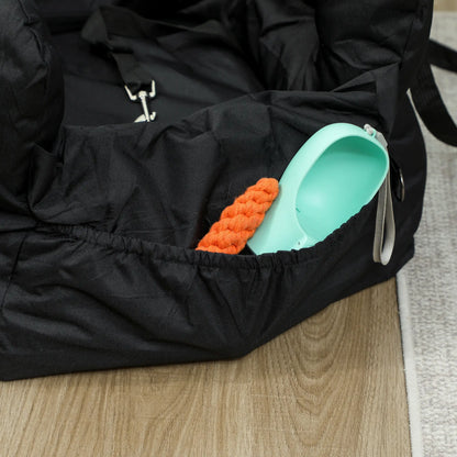 Dog Car Seat for Small Pets, Machine Washable, with Cushion, Black Dog Bike Trailers & Strollers at Gallery Canada