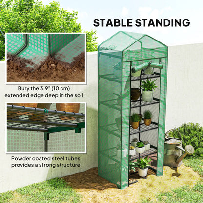 5 Tier Mini Greenhouse, Portable, Transparent, 27.25" x 19.25" x 76", Green Greenhouses at Gallery Canada