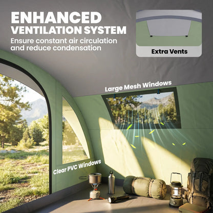 Large Family Tent, 2-4 Person, 4 Windows, Porch, Light Green Camping Tents at Gallery Canada
