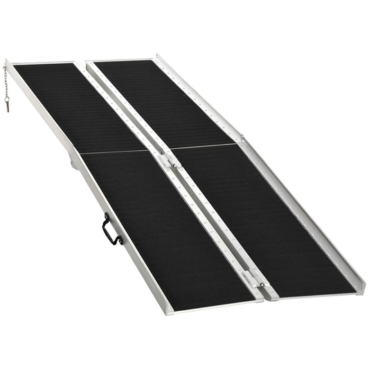 8ft Foldable Wheelchair Ramp, Non-Skid, Portable Aluminium Knee Walker & Wheelchair Ramps Black, Silver at Gallery Canada