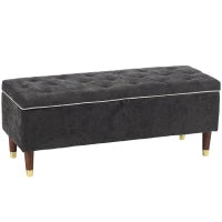 Banc coffre rembourré, capacité de 264 LBS, gris foncé