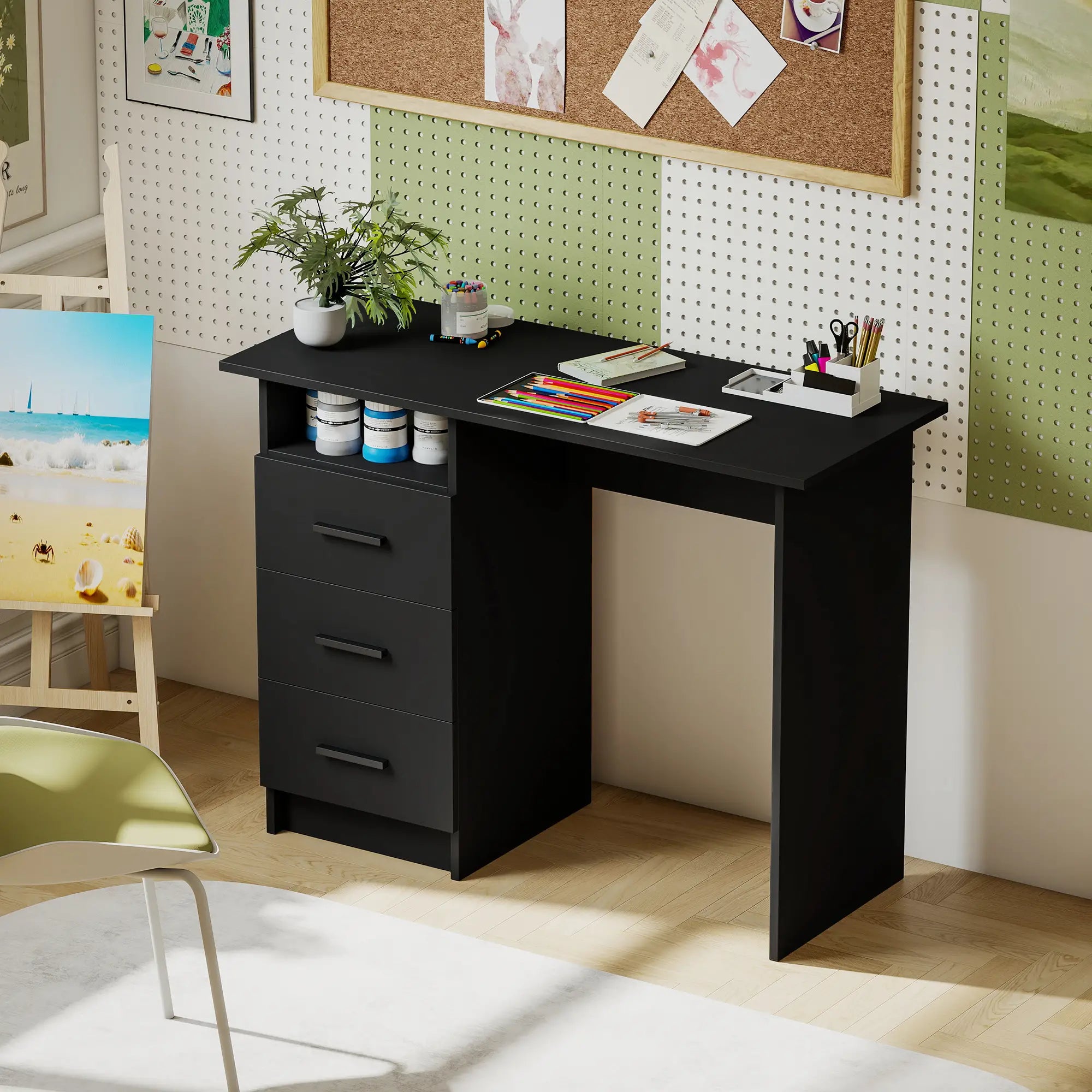 Computer Desk with Storage, 39 Inch, Black Computer Desks at Gallery Canada