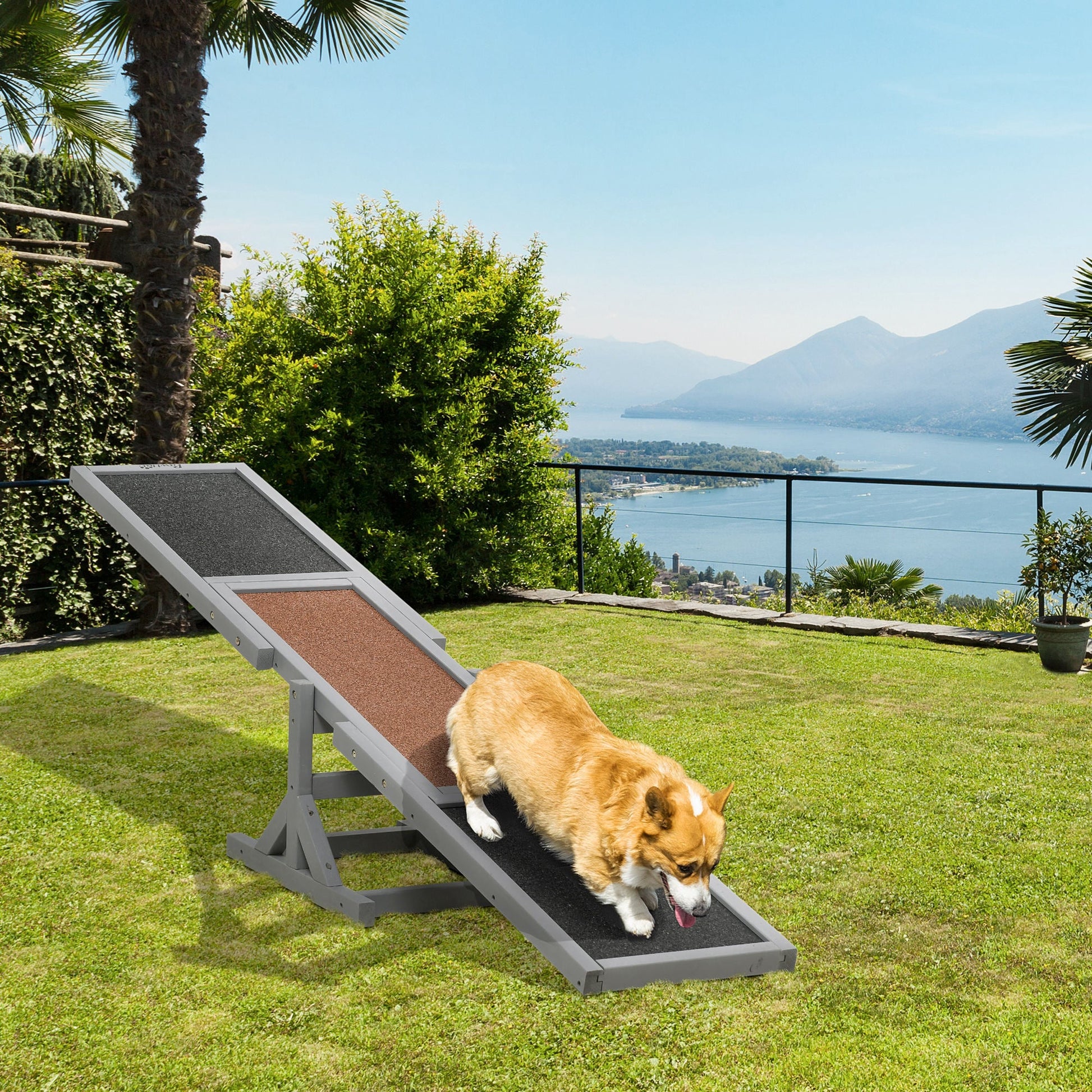 Wood Pet Seesaw Platform Dog Agility Training Equipment Run Game Toy Weather Resistant Pet Supplies Grey - Gallery Canada