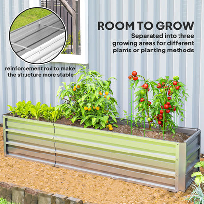 6' x 1.5' x 1.3' Galvanized Raised Garden Bed, Large Metal Planter Box, Silver Raised Garden Beds at Gallery Canada