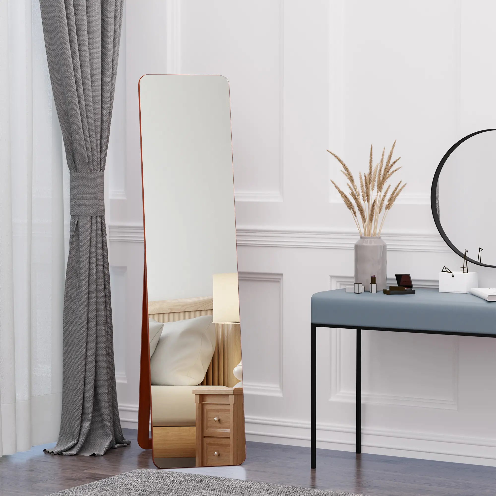 Full Length Mirror, Free Standing, Wood Frame, 15