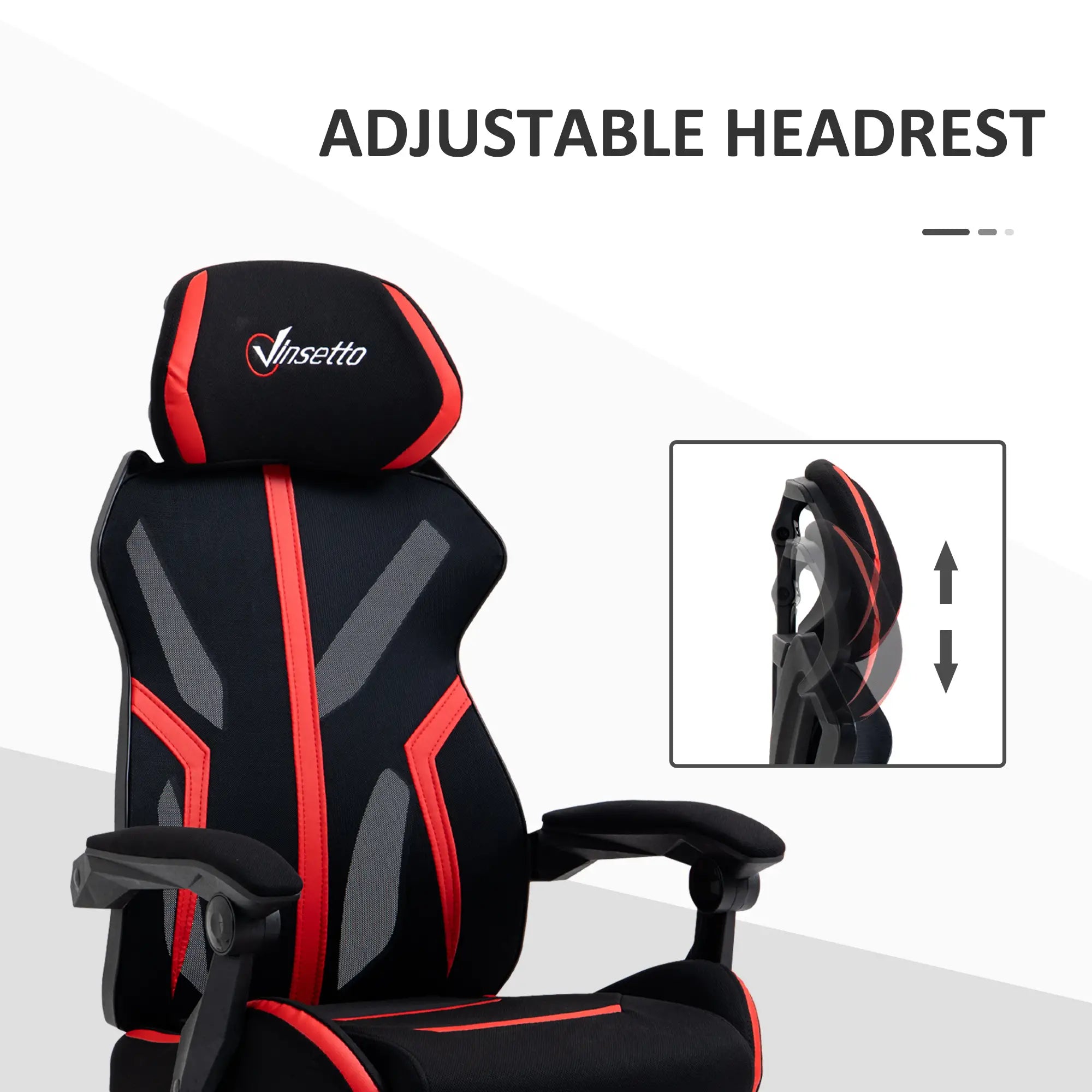 Racing Gaming Chair, Ergonomic Computer Chair with Footrest, Headrest, Black, Red Video Game Chairs at Gallery Canada