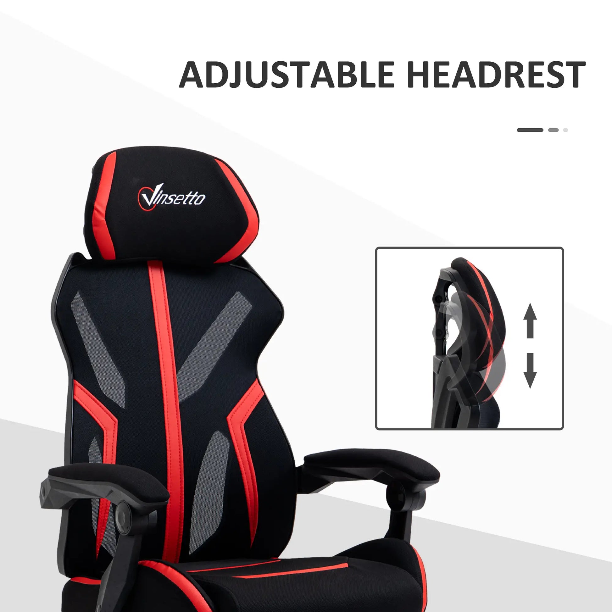 Racing Gaming Chair, Ergonomic Computer Chair with Footrest, Headrest, Black, Red Video Game Chairs at Gallery Canada