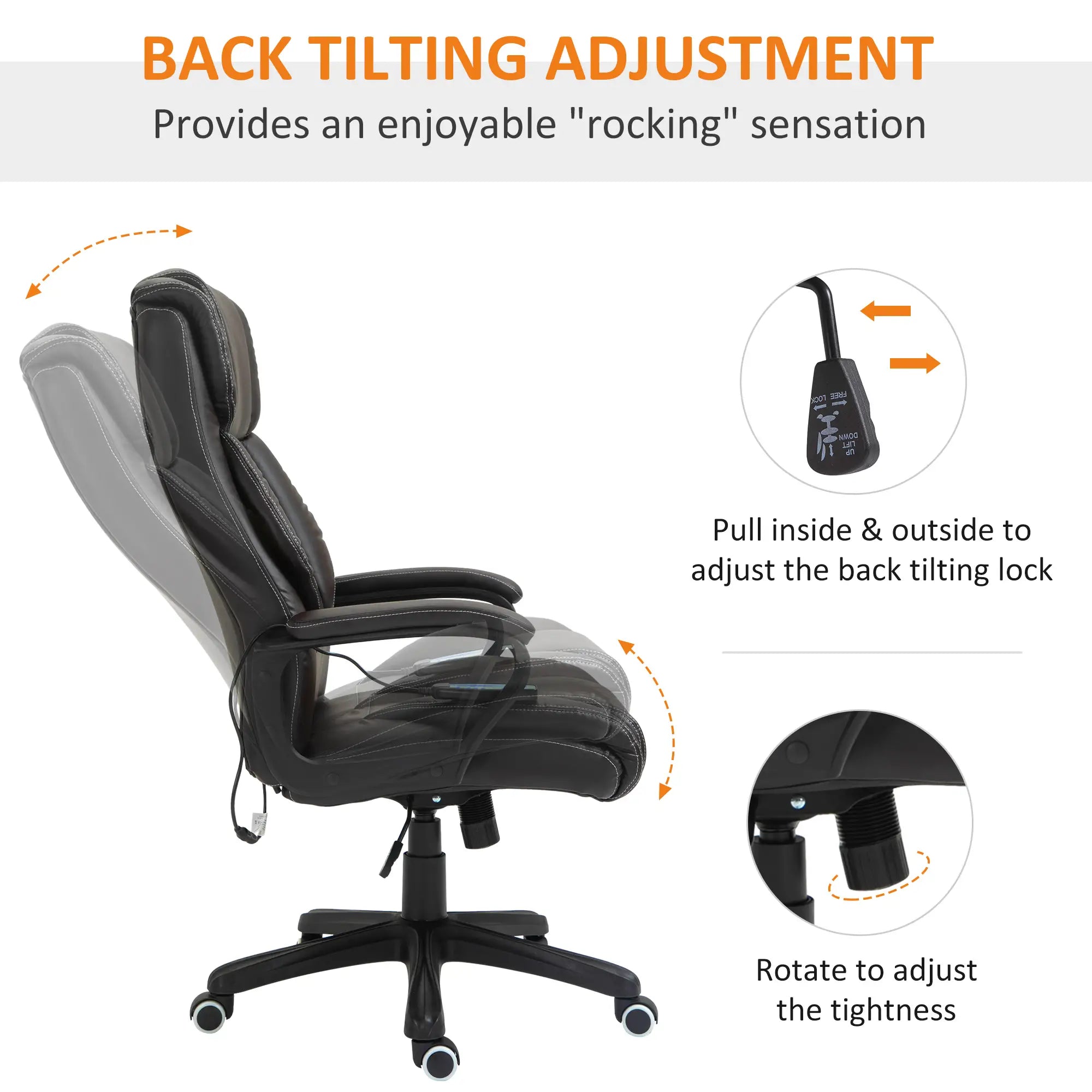 Massage Office Chair, High Back, 6-Point Vibration, Adjustable Height, Brown Massage Chairs at Gallery Canada