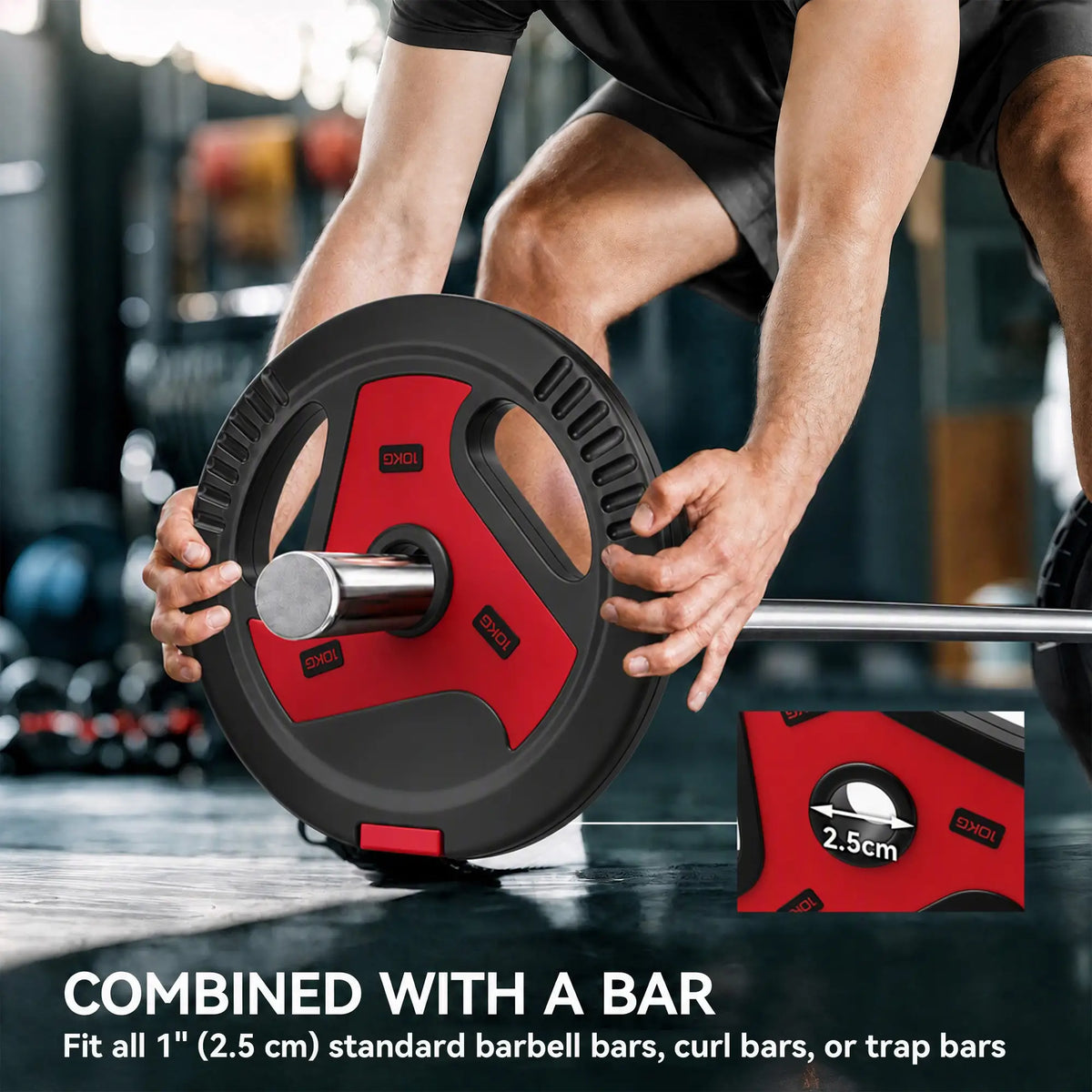 4-Piece 66 lbs Weight Plates Set, Sand-Filled with Handles, 1" Hole, Black, Black